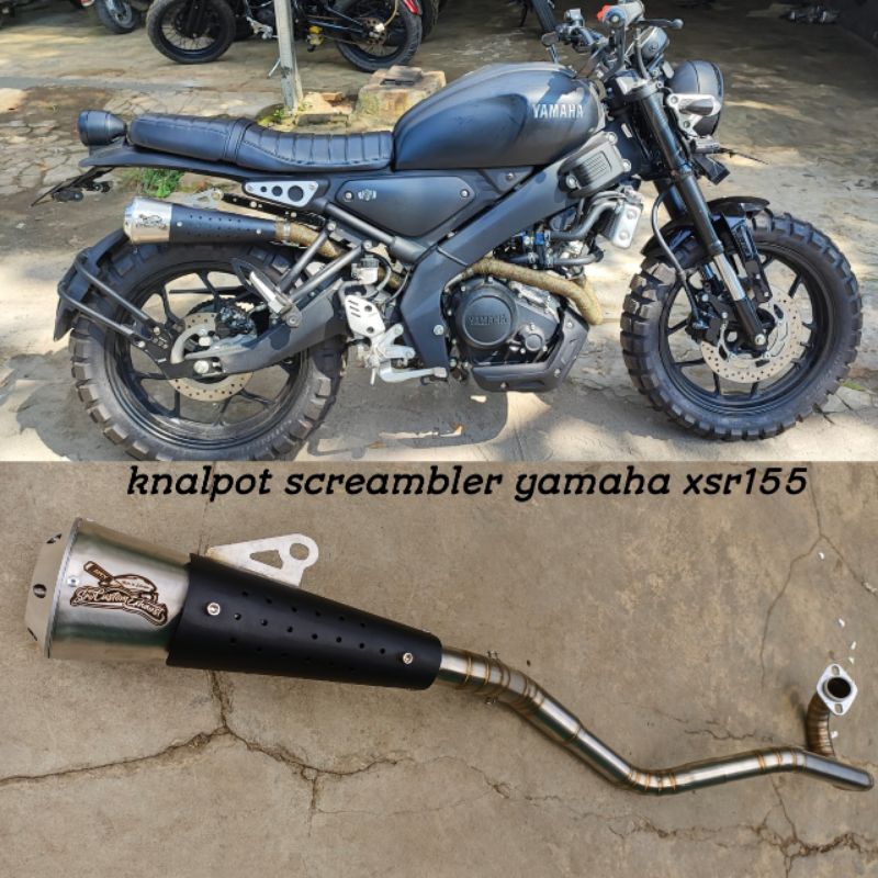 knalpot custom scrambler undertail leher atas yamaha xsr 155 original stenlis