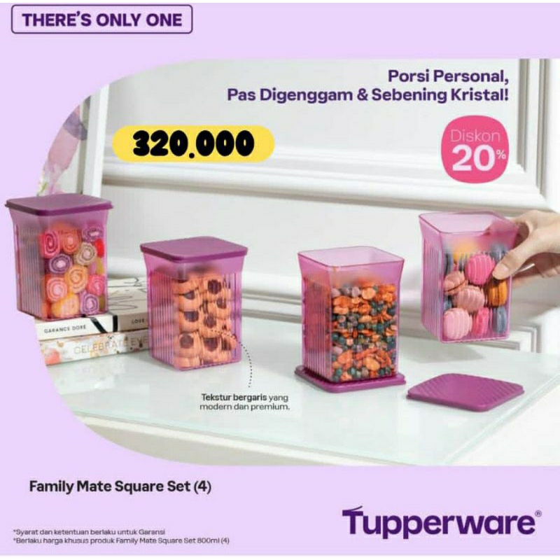 SALE  RAYA FAMILY MATE (4) TUPPERWARE PROMO TOPLES KUE LEBARAN HARI RAYA ORIGINAL TEMPAT SNACK JAJAN