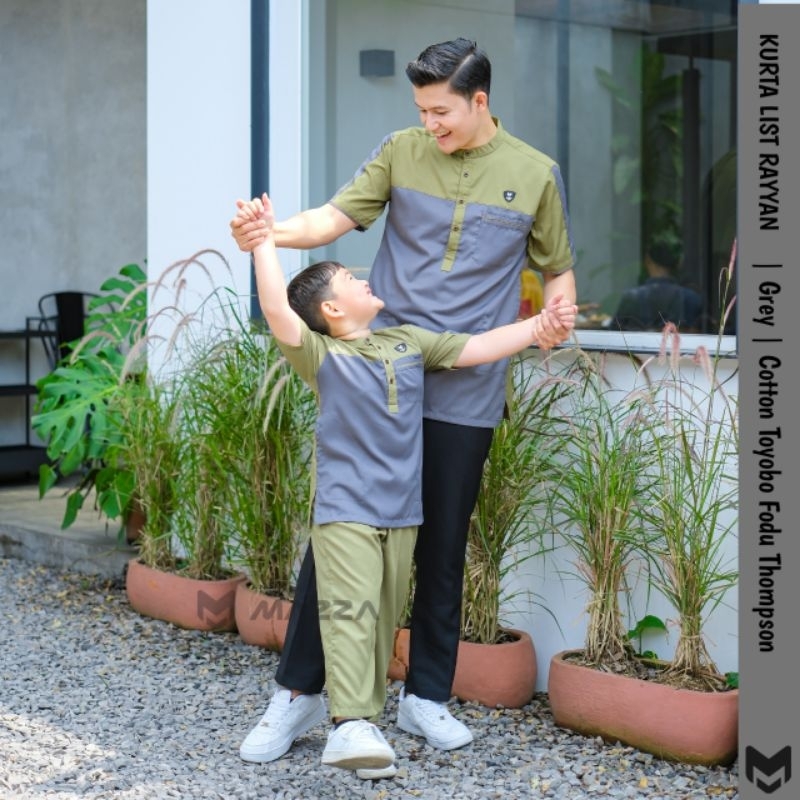 Baju Kemeja Koko Kurta Kemko kemeja Koko Mazza Couple Ayah Anak Lengan Pendek Toyobo Fodu Thompson G