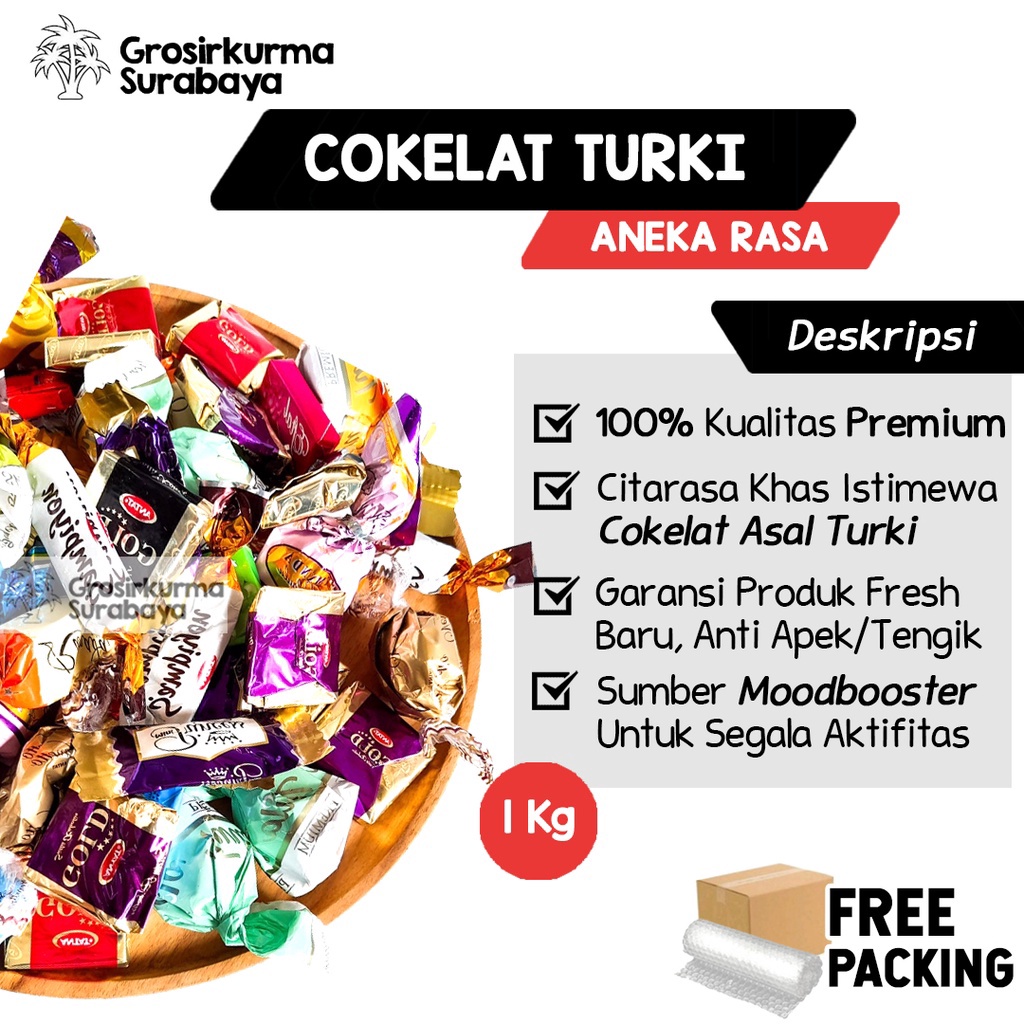 

TERBARU COKELAT TURKI ARAB 1KG Produk Fresh Baru Khas Timur Tengah Untuk Oleh oleh Haji Umroh Gift Hampers gas