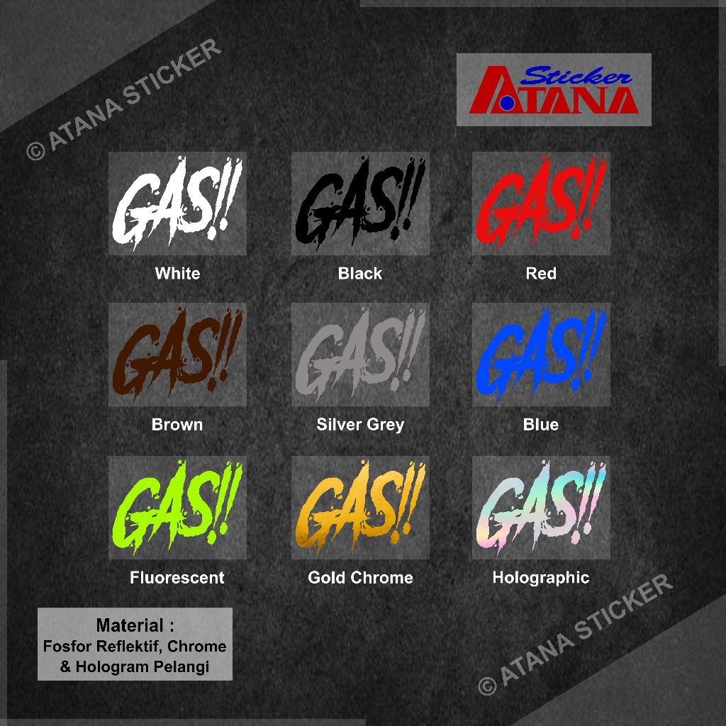 Stiker Cutting Gas  Gas Gass Gaspol Viral Mark Tanda Cipratan Cat Paint Darah Blood Dirty Reflektif 