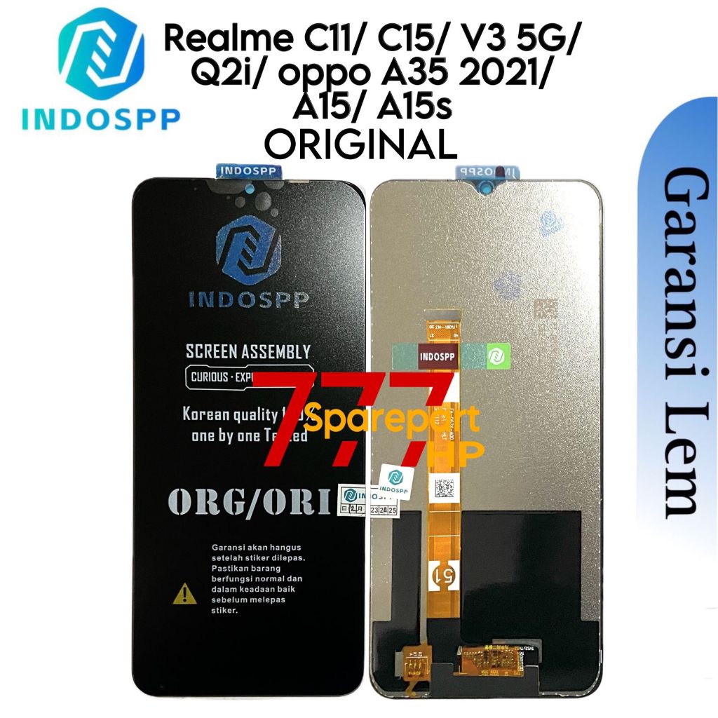 ORIGINAL INDOSPP - LCD Touchscreen Realme C11 / C15 / Realme V3 5G / Realme Q2i / Oppo A35 2021 / A1