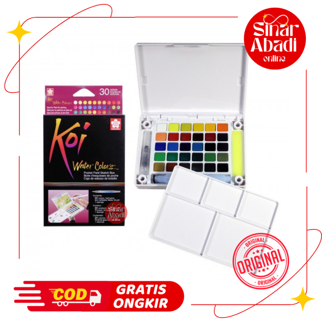 

CAT AIR PADAT 30 WARNA / SAKURA KOI WATER COLORS 30 COLORS