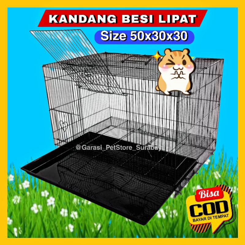 Original GPSS GROSIR Kandang Besi Lipat 5x3x3 Kandang Kucing Kitten Anjing Kelinci Kandang Burung Ka