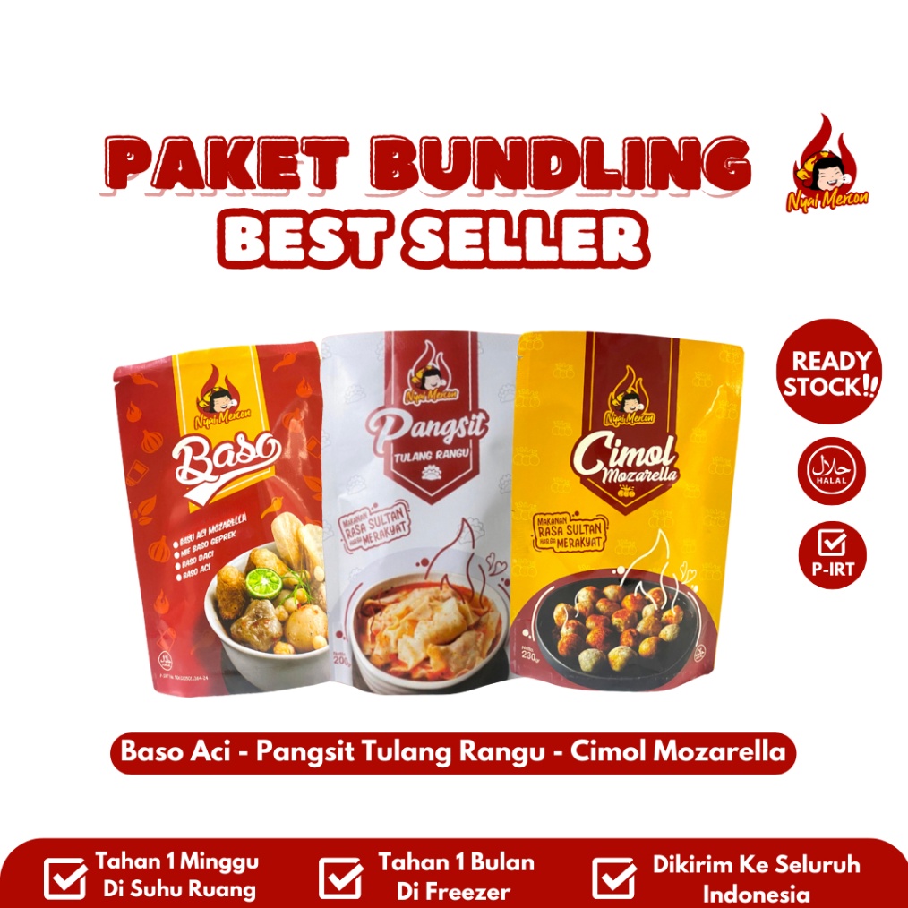 

Original BUNDLING NYAI MERCON PANGSIT TULANG RANGU CIMOL MOZARELLA BASO ACI buruan