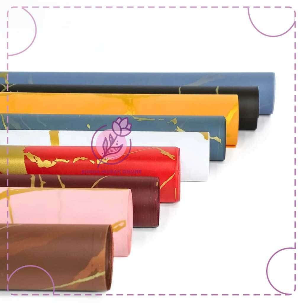 

Kertas Buket Gold Marble Cellophane Flower Wrapping