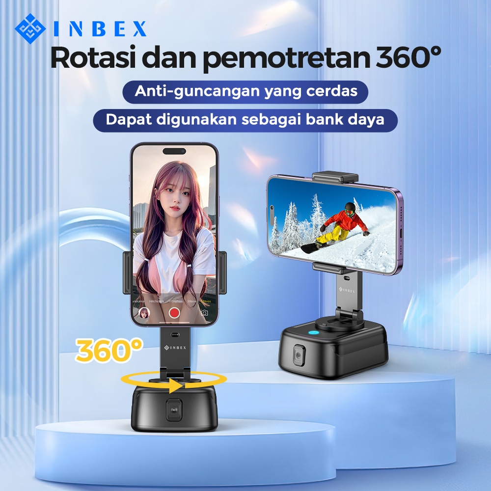 INBEX IG1 Gimbal Face Tracking Auto 360° Dengan Fungsi Powerbank  Kontrol Gerakan Handphone Gimbal-IG1 Gimbal