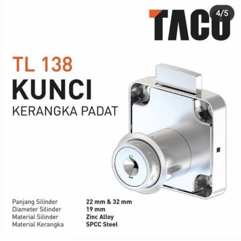 TL 138 22, kunci laci TACO, KUNCI TACO MURAH