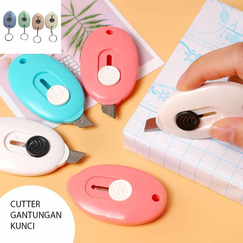 

CUTTER MINI PORTABLE LUCU / GANTUNGAN KUNCI CUTER / PISAU PEMOTONG KERTAS / KARTER MINI / PAPPER CUT