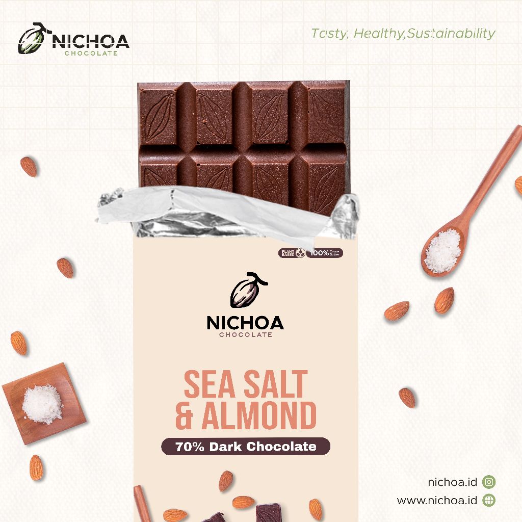 

Nichoa -Sea Salt Almond 70% Dark Chocolate