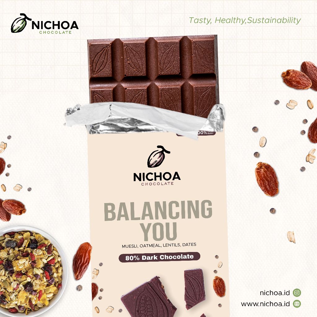 

Nichoa - Balancing You (Diabetic Friendly) 80% Dark Chocolate