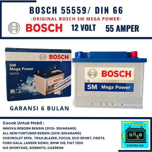 Aki Mobil Innova Reborn Bensin Din 66 55559 Bosch Accu Kering