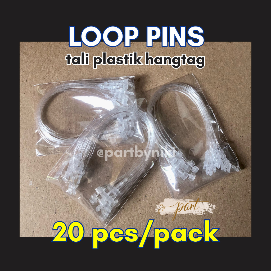 

[isi 20 pcs] Loop Pins Tali Hangtag Bening