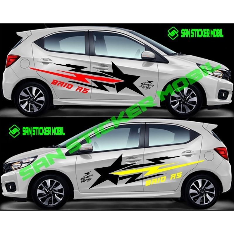 0522 Cutting stiker cutting mobil sticker Honda Brio RS desian terbaru