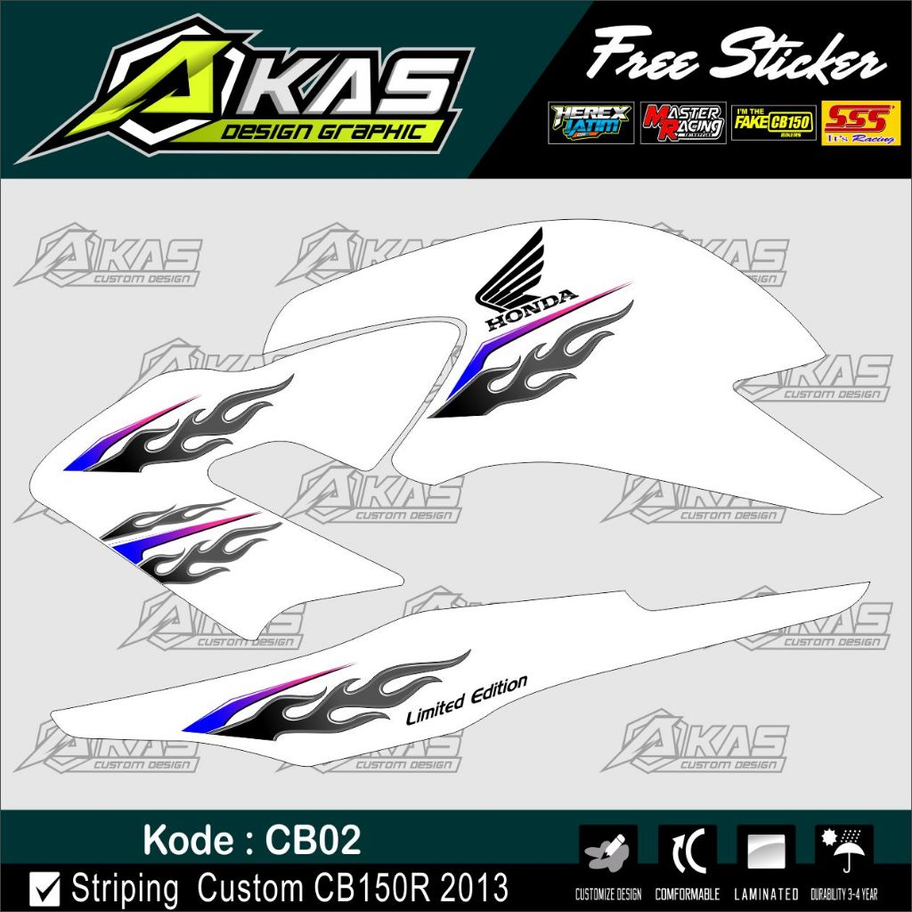 Striping Variasi CB150R Old 2013 Sticker Custom Cb150R Murah Kode CB150R-02