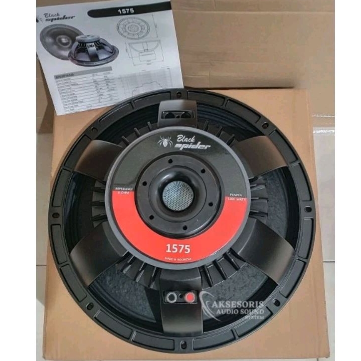 Speaker Black spider 1575 15inch Power 500-1000 Watt Coil 3inch Original Produk