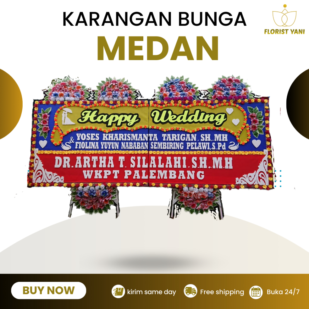 KARANGAN BUNGA PERNIKAHAN MEDAN / PAPAN BUNGA PERNIKAHAN MEDANPREMIUM