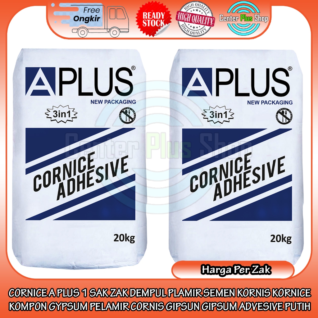 A Plus APlus Zak 1 Sak Compound Kompon 20 Kg Cornice Kiloan Dempul Plamir Kornis Kornice Cornis Gyps