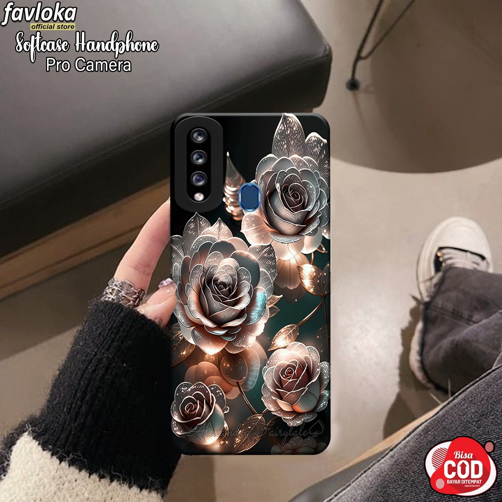 Softcase Hp SAMSUNG GALAXY A20S - Case SAMSUNG GALAXY A20S Terbaru - FAVLOKA - Fashion Case BUNGA - 