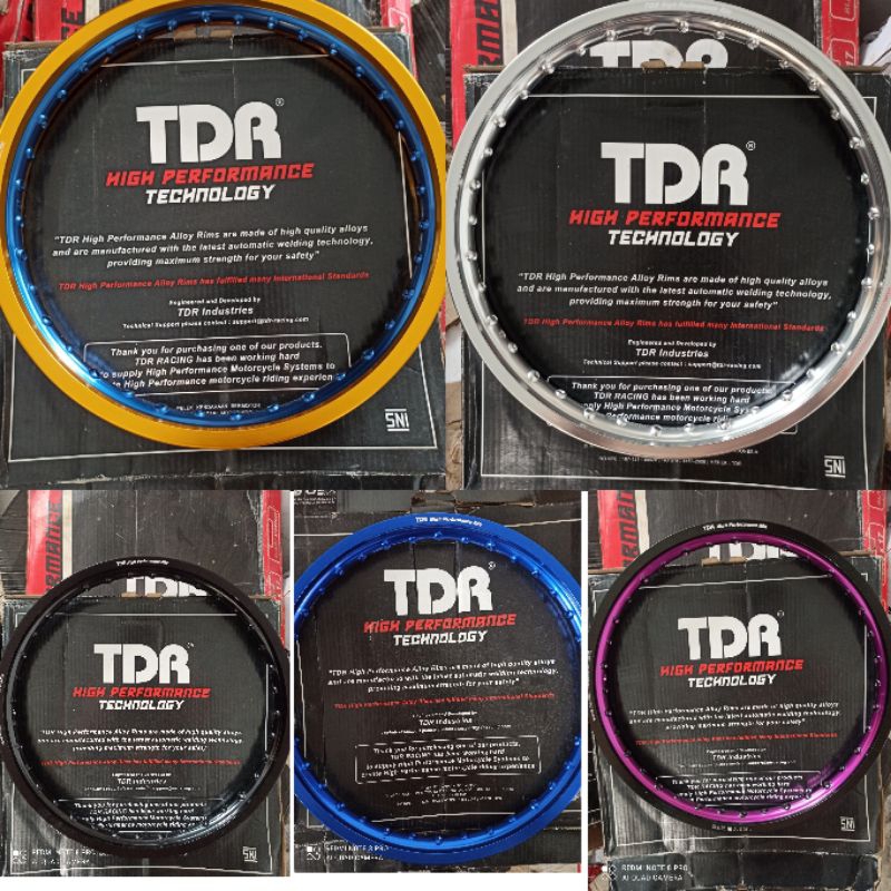 Velg TDR Pelek TDR 140 17 dan 160 17 Silver Hitam Biru Gold ungu