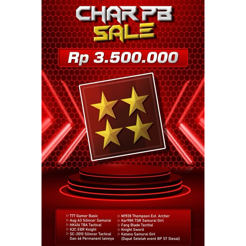 Char PB BINTANG 4 T77 PERMANENT GG PARAH