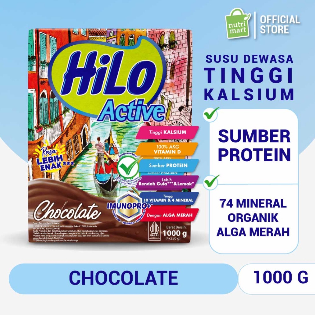 

1212 BRANDS FESTIVAL HiLo Active Chocolate 1 gram Susu Tinggi Kalsium