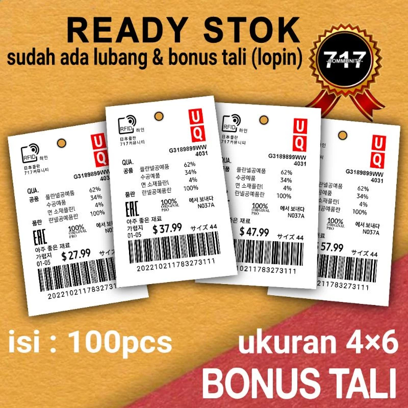 

Label hang tag label murah BONUS TALI hangstag label hangtag price tag label baju import hangstag baju merk pakaian