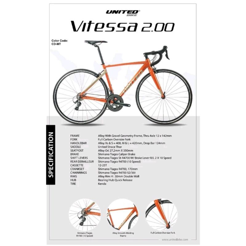 Sepeda Roadbike United Vitessa 2.00 Balap 700cc