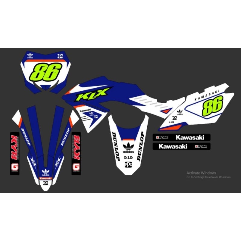 DECAL CUSTOME KAWASAKI KLX BF 150 LIMITED DECALS