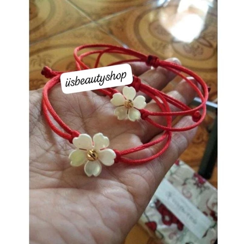 Gelang Tali Variasi Bunga Emas1 0,1gram 10karat