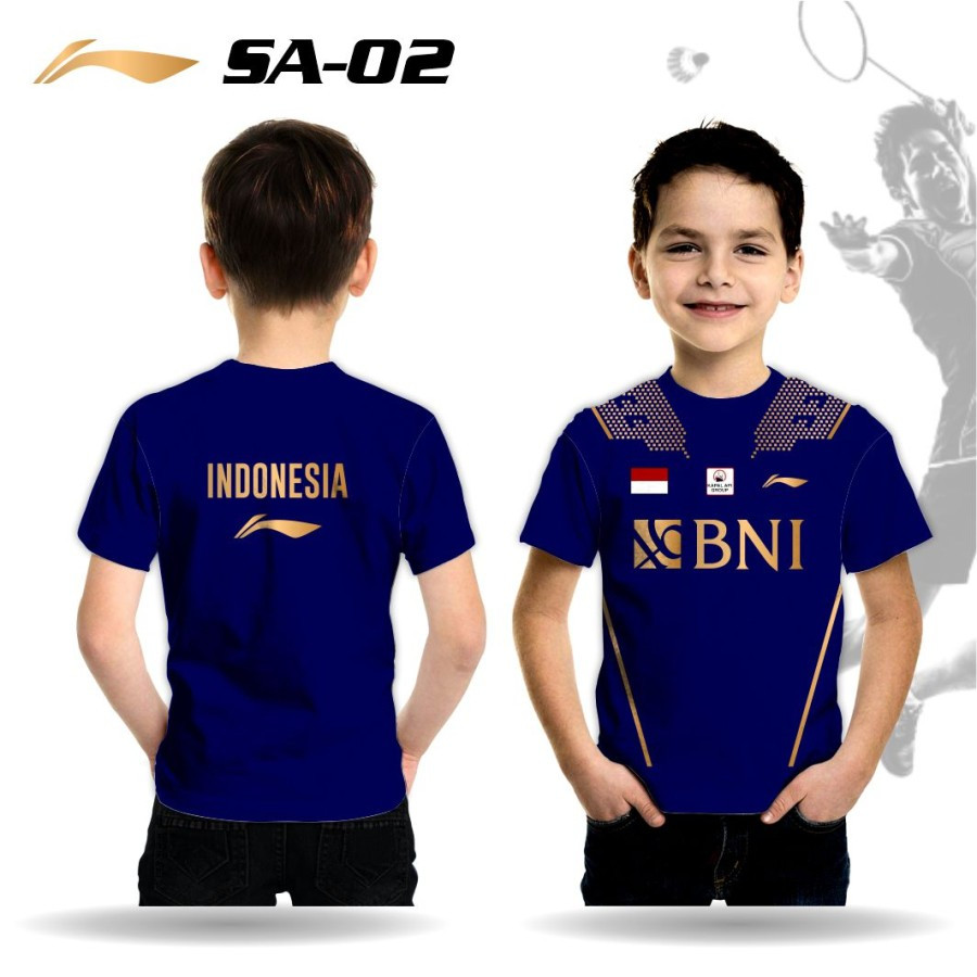 Jersey anak badminton timnas indonesia piala sudirman baju kaos thomas uber cup