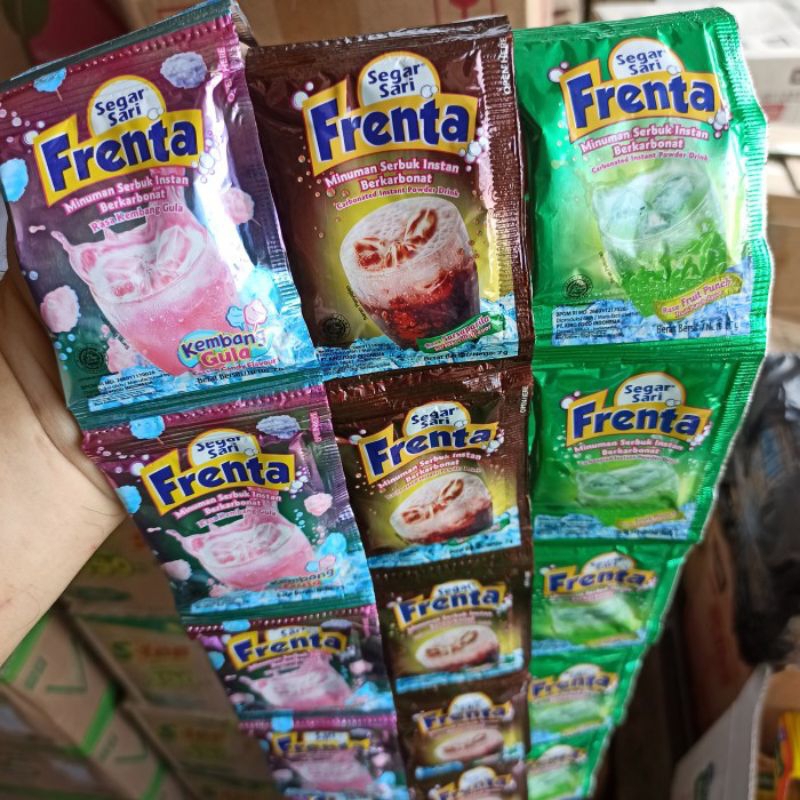 

Segar Sari Frenta 10 sachet | Frenta Cola Strawberry Susu Anggur Mangga Lemon Permen Karet | Minuman Serbuk Instan Berkarbonasi