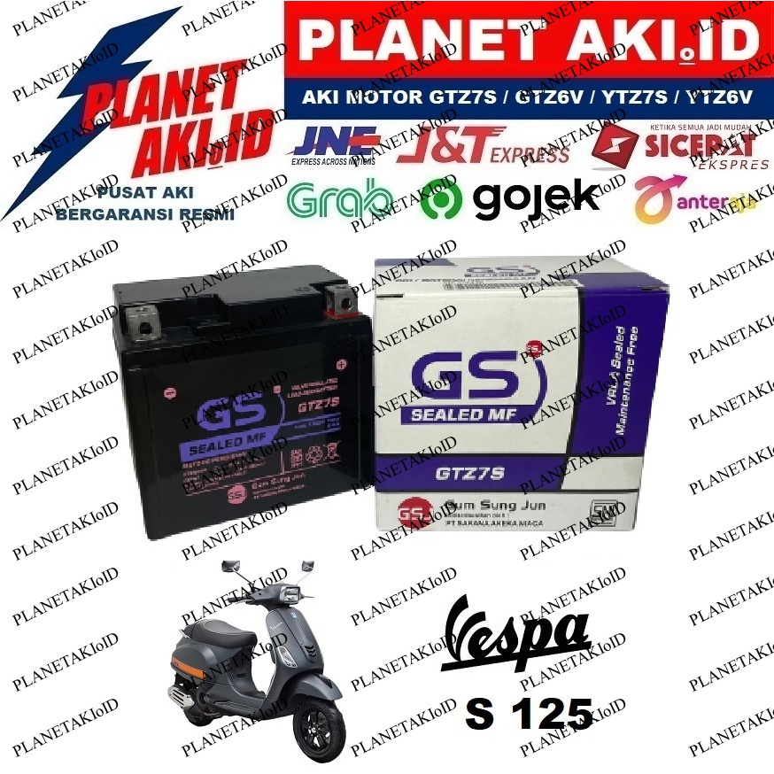 Aki Motor Vespa S 125 GTZ7S Accu Kering MF