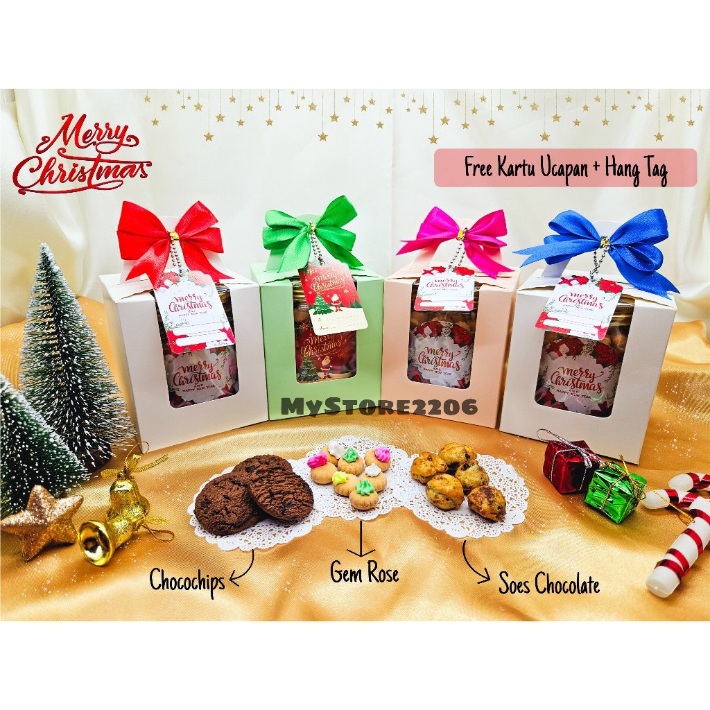 

TERLARIS BRANDS FESTIVAL Hampers Parcel Natal 223 Cookies Kue Kering Choco Chips Premium 1 Jar 6ml Hampers Merry Christmas