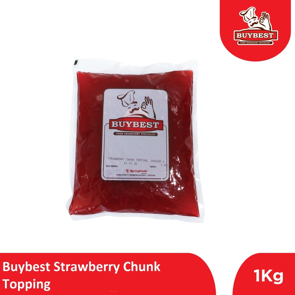 

Stok terbaru JCB918 Buybest Topping Strawberry Chunk 1kg