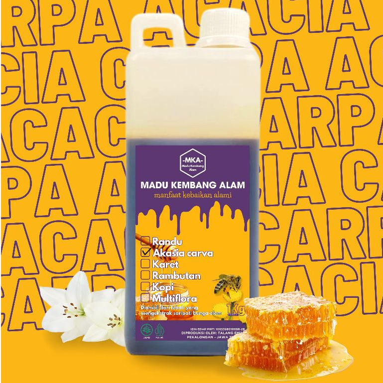 

MADU MURNI 100% NECTAR BUNGA ACACIA CARPA - MADU KEMBANG ALAM 1KG