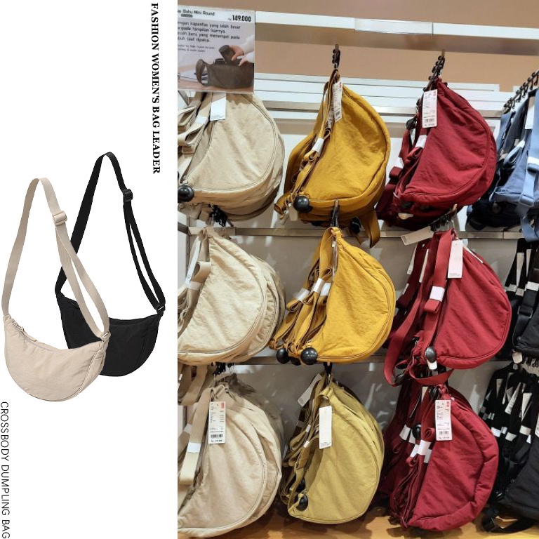 Muraaaahh CODReadyTas Bahu Cewek UNIQLO Wanita Mini Kanvas Tas Selempang Wanita Warna solid Casual R