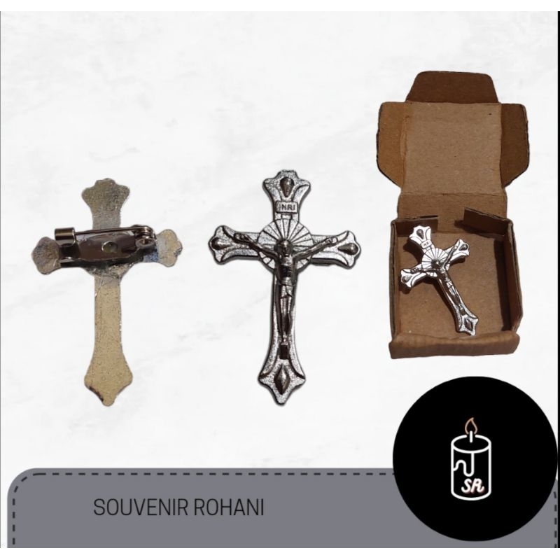 BROS SALIB YESUS SILVER / PIN SALIB CORPUS TEBAL