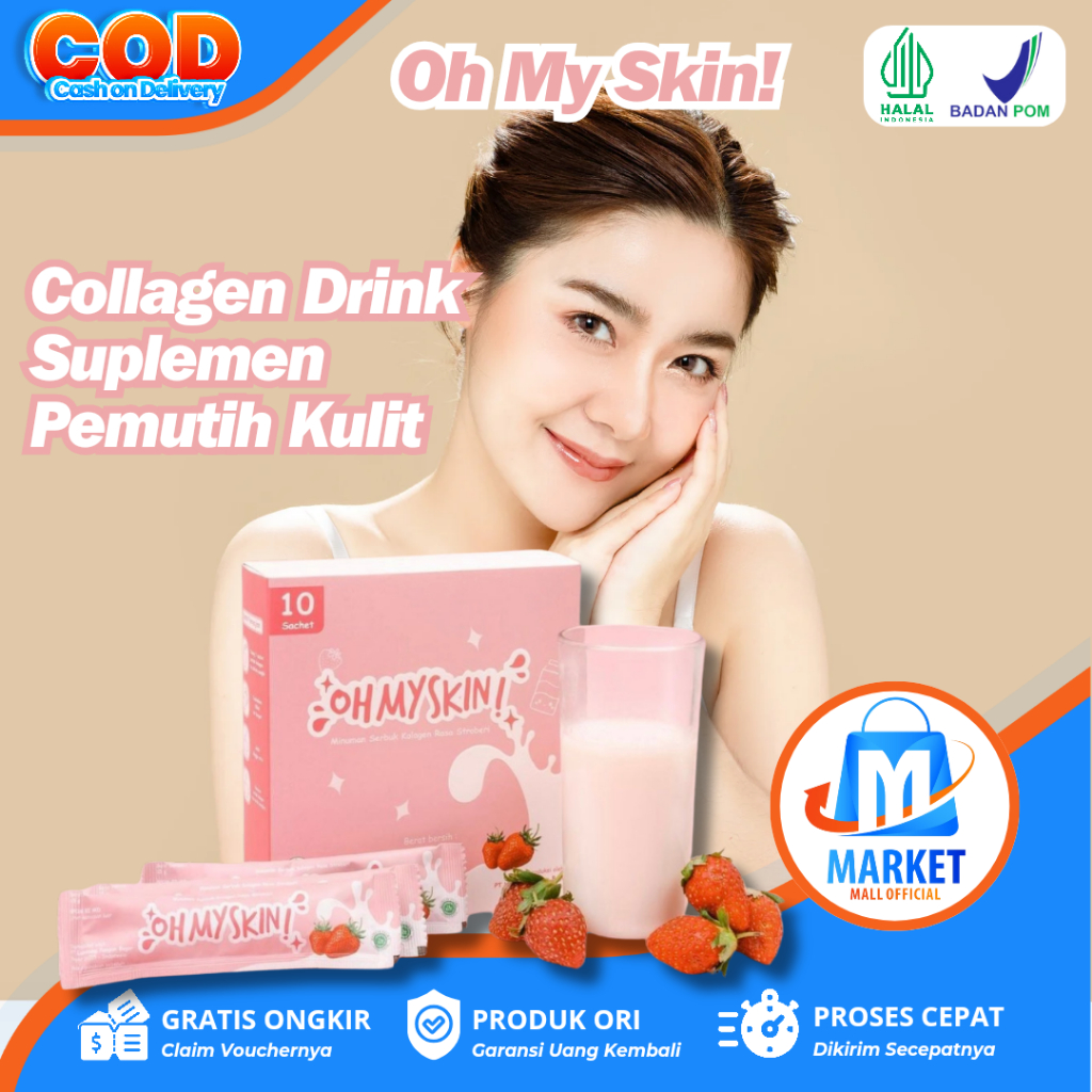 Oh My Skin Collagen Drink Minuman Serbuk Pemutih Kulit Tubuh BPOM