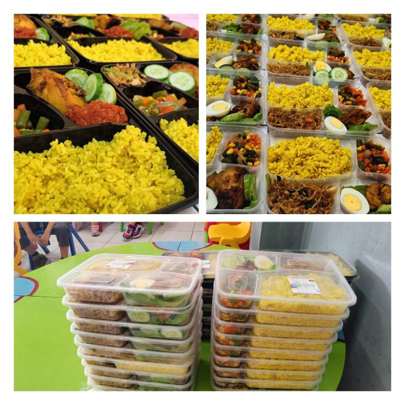 Nasi Kuning 4 Lauk Bento Box