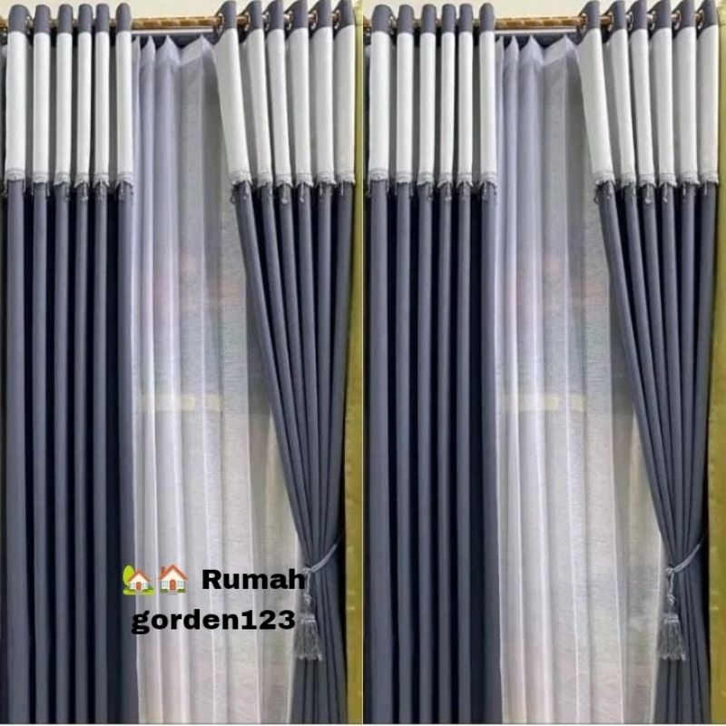 Gorden blackout polos import model poni rumbai warna abutua