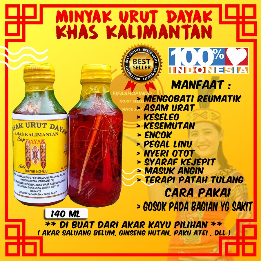 Minyak Urut Dayak Obat Gosok Kulit untuk Patah Tulang, Keseleo,Rematik