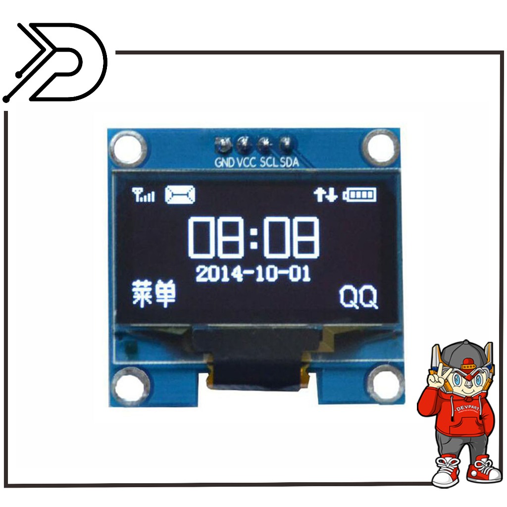 OLED LCD 0.96 Inch White I2C IIC 128X64 DISPLAY MODULE FOR ARDUINO