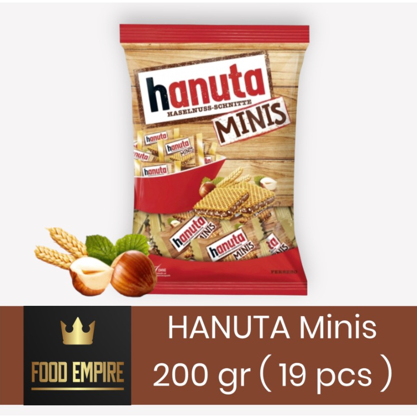 

FERRERO HANUTA Minis 200 gram | Biskuit Wafer Cokelat Hazelnut