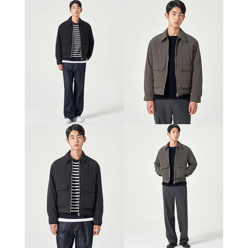 HBR3762 Nylon Zip-Up Blouson Padding Jacket