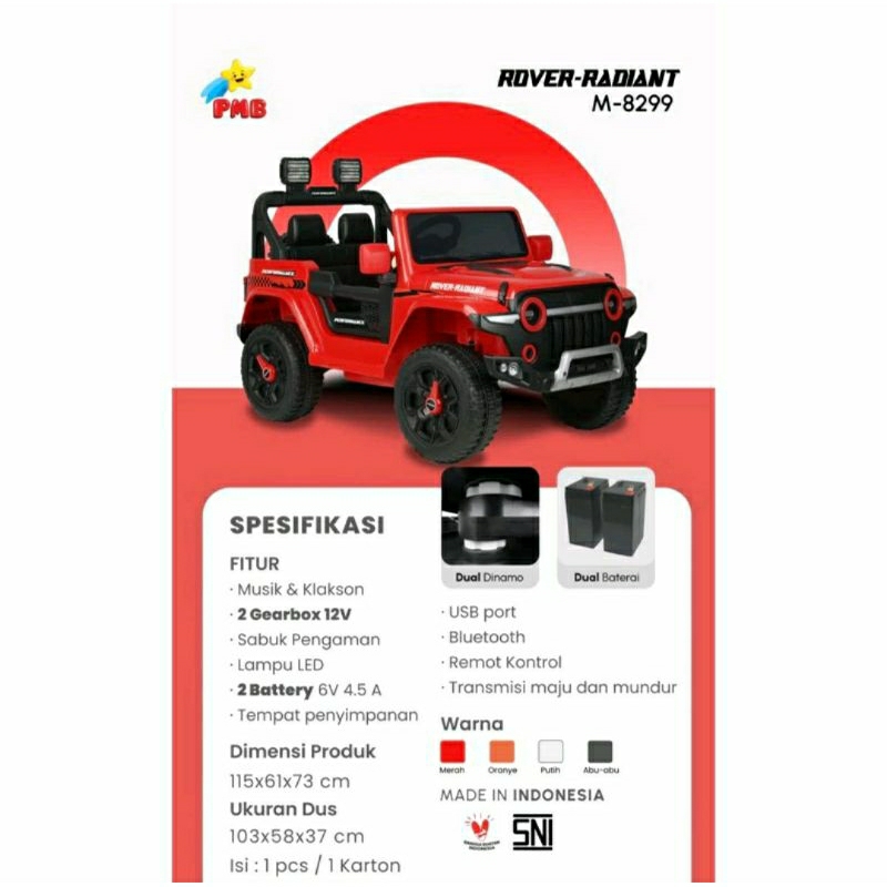 Ready Mobil Aki Jeep Keren Cas Anak PMB 8299 (Makassar)