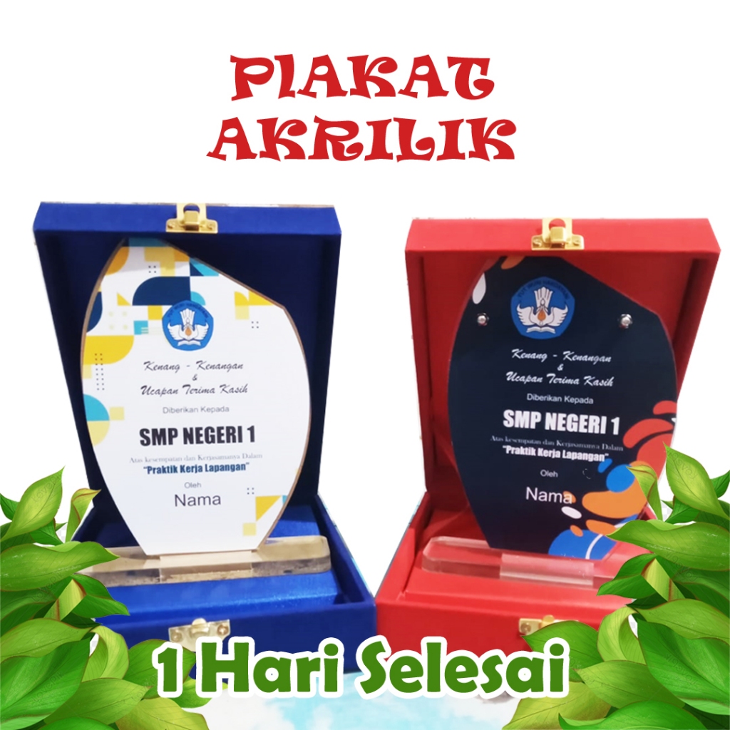 PLAKAT 1 HARI SIAP KIRIM, Plakat Akrilik, Plakat Penghargaan, Piala, Plakat Murah Tanpa Box