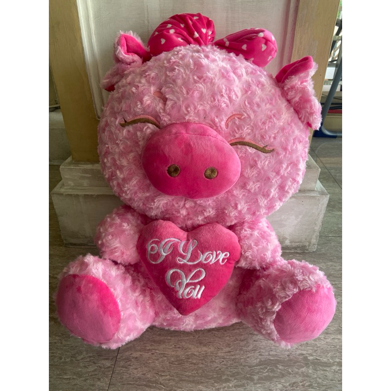 Boneka besar Piggy Pita I LOVE YOU