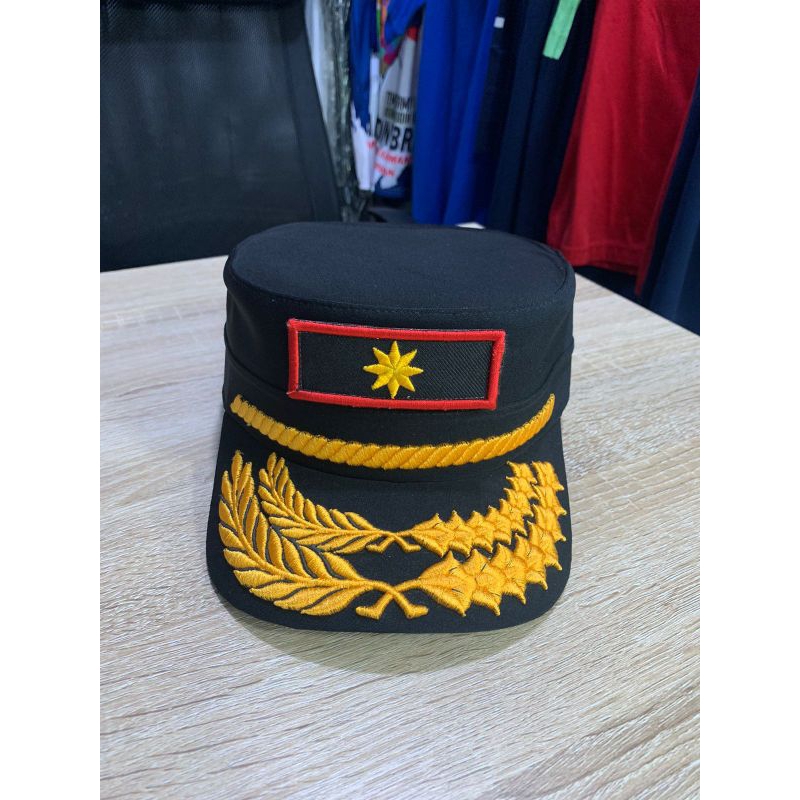 TOPI KOMANDO SATPOL PP WARNA HITAM | GOL-4C BORDIRAN TIMBUL KUALITAS BAGUS, FREE BORDIR NAMA