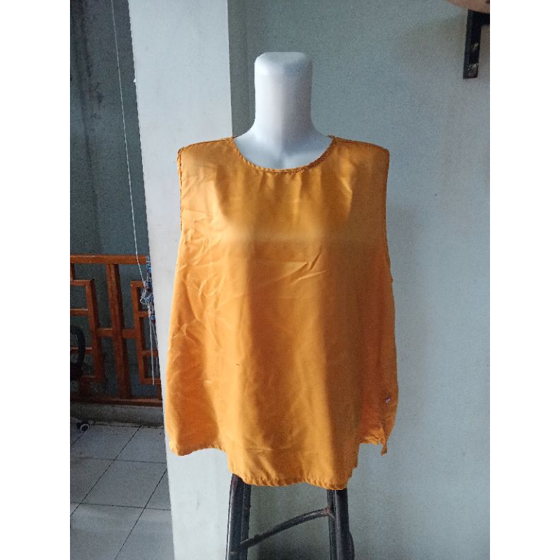 Tanpa Tag Blouse Tank Top Wanita Triset Ori Dk Yellow Size XL